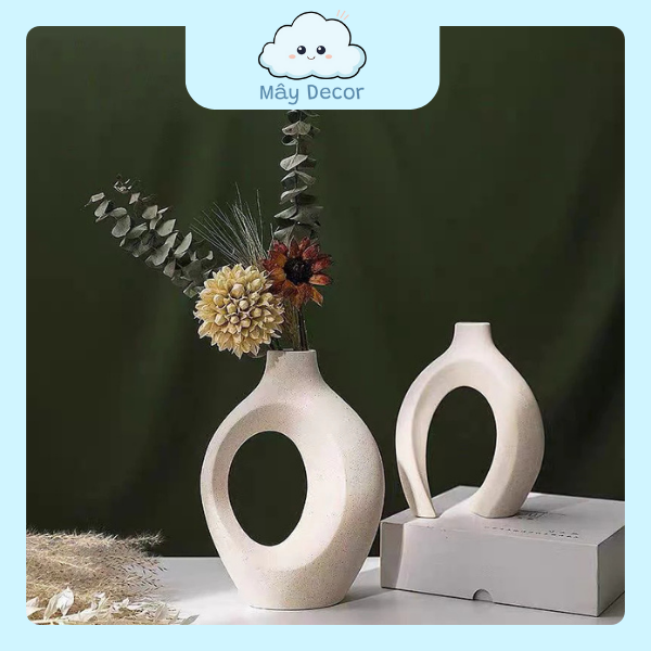 Lọ Decor Gallery Shape – Gốm Tối Giản Hiện Đại Mây Decor LD02 - Ảnh 2