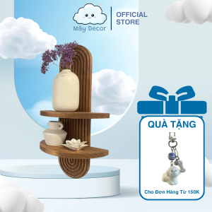 Kệ gỗ decor treo tường hình oval