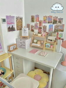 Vẽ Tranh Decor Bàn Học Phong Cách Pastel Dễ Thương, Gọn Gàng, Sáng Tạo