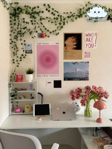 Vẽ Tranh Decor Bàn Học Phong Cách Tối Giản Treo Tường Đẹp